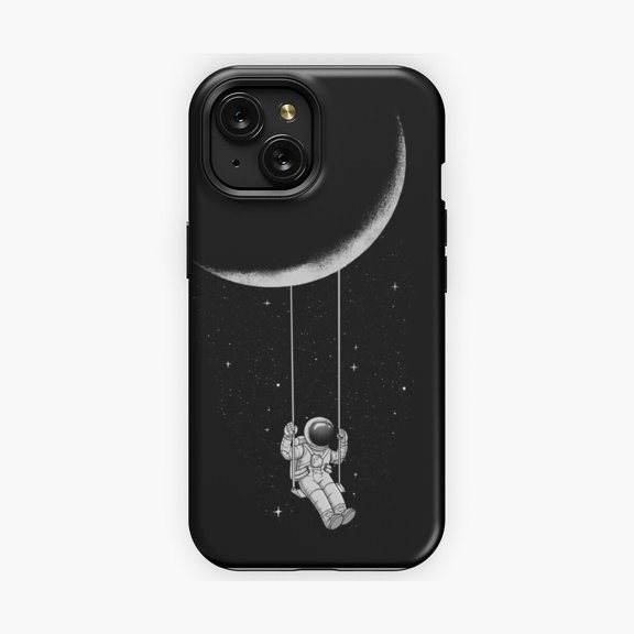 Protective iPhone Case Moon Swing Celestial Night Artwork Phone Case IP13/14 Magnetic MagSafe Compatible