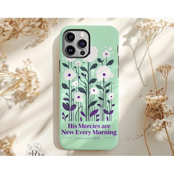 Protective iPhone Case Motivational Scripture Phone Case Faith Inspired Durable Cover IP13/14 Magnetic MagSafe Compatible