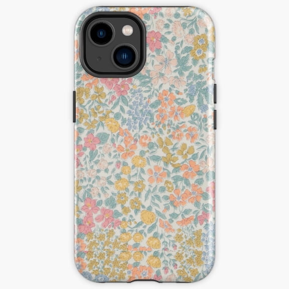 Protective iPhone Case Multicolor Liberty Betsy Vintage Dainty Meadow Blossom Variant Heavy Duty Shockproof Hard Shell IP13/14 Magnetic MagSafe Compatible