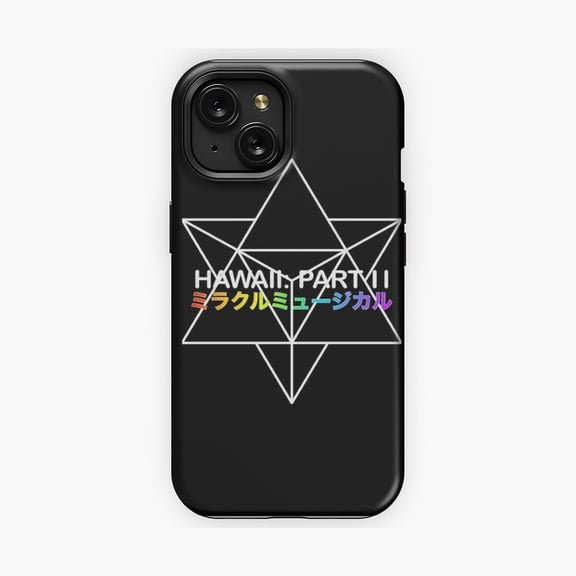 Protective iPhone Case Musical Hawaii Inspired Black Themed Creative Phone Case Ukulele Hibiscus Flower Midnight Shield IP16 Magnetic MagSafe Compatible