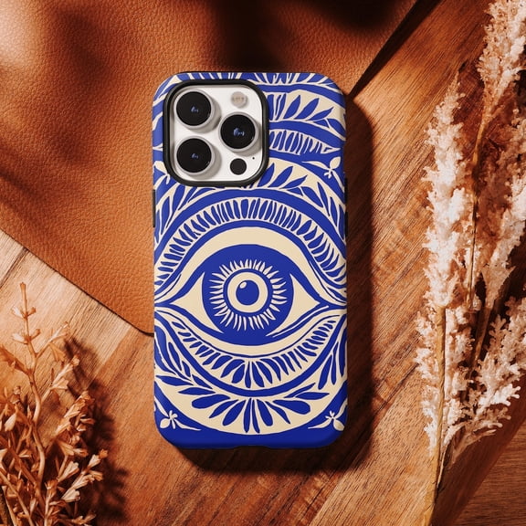 Protective iPhone Case Mystic Evil Eye Hamsa Hand Spiritual Protection Sacred Amulet Shield IP13/14 Magnetic MagSafe Compatible