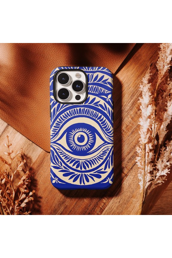 Protective iPhone Case Mystic Evil Eye Hamsa Hand Spiritual Protection Sacred Amulet Shield IP15 Magnetic MagSafe Compatible