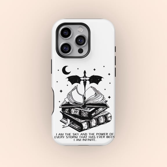 Protective iPhone Case Mystical Dragon Book Dark Academia Wizard Library Fantasy Cover IP16 Magnetic MagSafe Compatible
