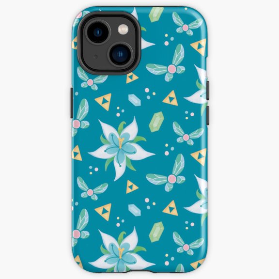 Protective iPhone Case Mythical Gaming Flora Blue Petal Princess Flower Variant Heavy Duty Shockproof Hard Shell IP15 Magnetic MagSafe Compatible