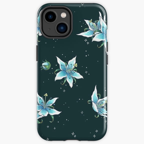 Protective iPhone Case Mythical Gaming Flora Sacred Luminous Lily Icon Heavy Duty Shockproof Hard Shell IP13/14 Magnetic MagSafe Compatible