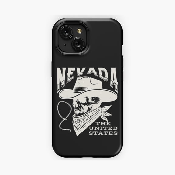 Protective iPhone Case Nevada Cowboy Skull Beige Western Phone Case Desert Gothic Art Guard IP16 Magnetic MagSafe Compatible