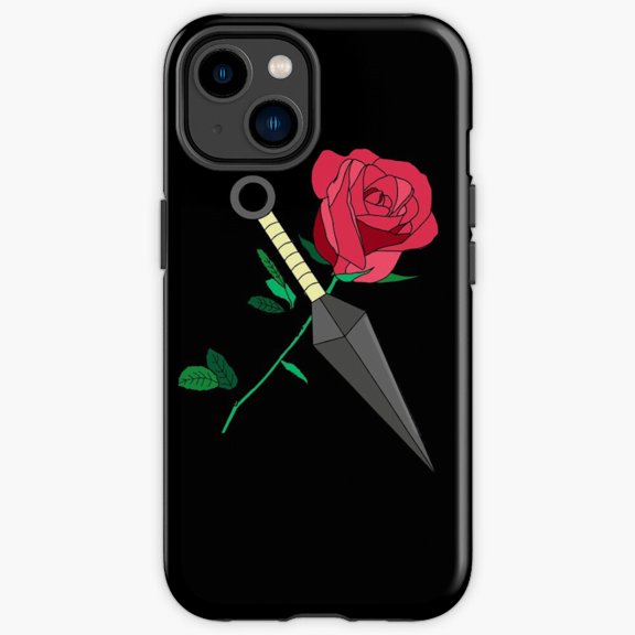 Protective iPhone Case Ninja Dagger Crimson Rose Gothic Graphic Heavy Duty Shockproof Hard Shell IP15 Magnetic MagSafe Compatible