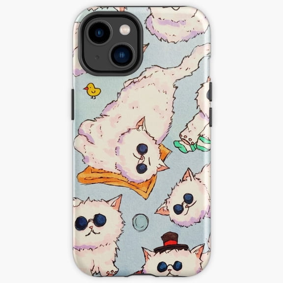 Protective iPhone Case Ninja Sorcerer Eyes Eyeglasses Style Cute Feline Cover IP16 Magnetic MagSafe Compatible