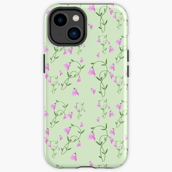 Protective iPhone Case Nordic Wildflower Linnea Twinflower Pretty Pink Floral Heavy Duty Shockproof Hard Shell IP13/14 Magnetic MagSafe Compatible