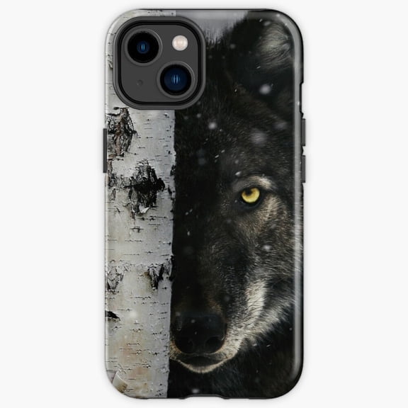 Protective iPhone Case North American Gray Wolf Wilderness Apex Predator Nature Photo Shield IP15 Magnetic MagSafe Compatible