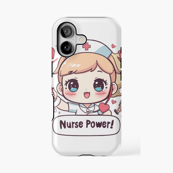 Protective iPhone Case Nurse Power Pastel Kawaii Medical Art Phone Case IP13/14 Magnetic MagSafe Compatible