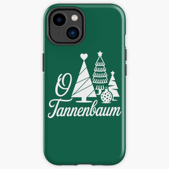 Protective iPhone Case O Tannenbaum German Classic Carol Typography Shield IP13/14 Magnetic MagSafe Compatible