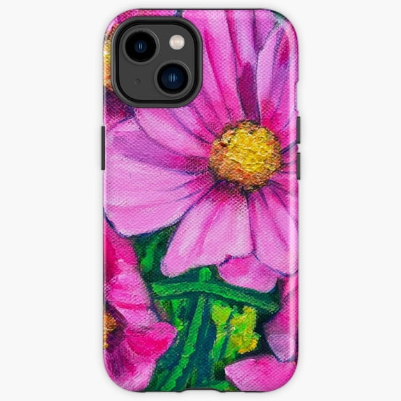 Protective iPhone Case October Cosmos Cosmos Bipinnatus Autumn Flower Heavy Duty Shockproof Hard Shell IP13/14 Magnetic MagSafe Compatible