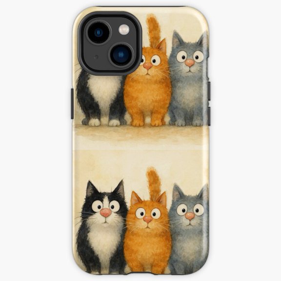Protective iPhone Case On The Prowl Cute Kittens Tom Cat Family Portrait Shield IP13/14 Magnetic MagSafe Compatible