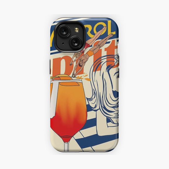 Protective iPhone Case Orange Spritz Inspired Art Phone Case IP16 Magnetic MagSafe Compatible