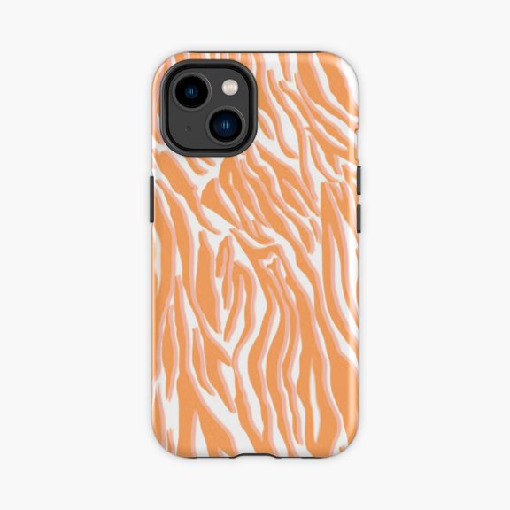 Protective iPhone Case Orange Zebra Pattern Phone Case IP13/14 Magnetic MagSafe Compatible