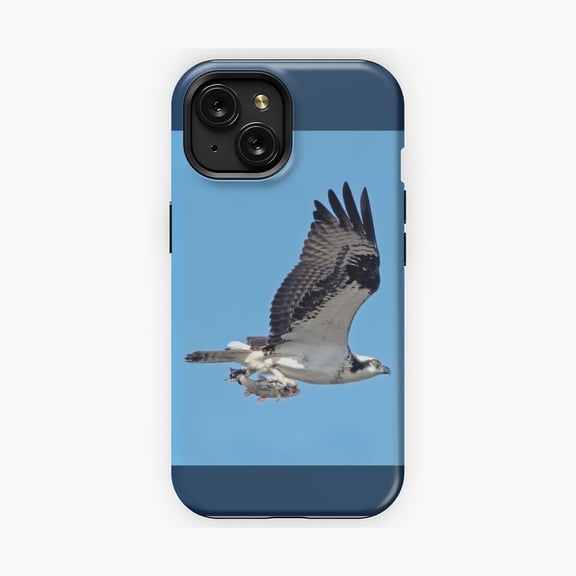 Protective iPhone Case Osprey Flying With Fish Wildlife Art Phone Case Raptor Bird Of Prey Hunting Shield IP15 Magnetic MagSafe Compatible