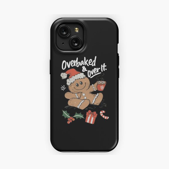 Protective iPhone Case Overbaked And Over It Gingerbread Design Phone Case Stressed Baking Shield IP13/14 Magnetic MagSafe Compatible