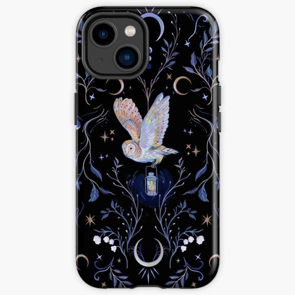 Protective iPhone Case Owl Moonlight Nocturnal Bird Forest Wilderness Night Sky Heavy Duty Shockproof Hard Shell IP13 Pro Magnetic MagSafe Compatible