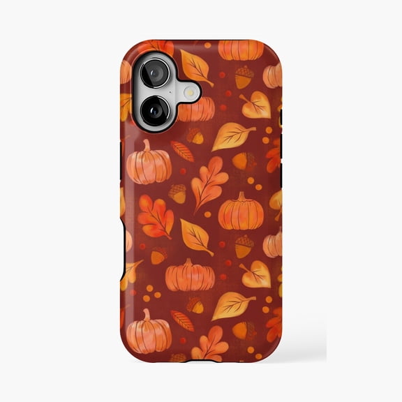 Protective iPhone Case Painted Fall Foliage Autumn Phone Case IP13/14 Magnetic MagSafe Compatible