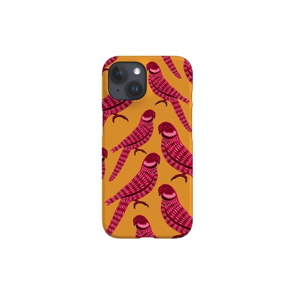 Protective iPhone Case Parrot Scatter Cute Tropical Bird Yellow Jungle Pattern Shield IP16 Magnetic MagSafe Compatible