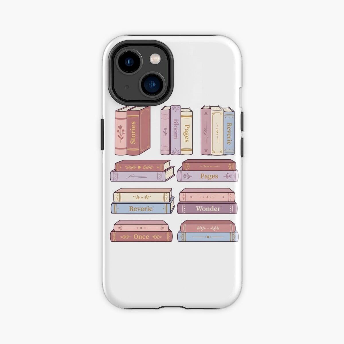 Protective iPhone Case Pastel Book Stack Booktok Reader Design Phone ...