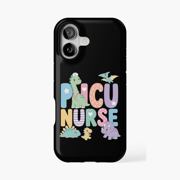 Protective iPhone Case Pastel PICU Nurse Dinosaurs Pediatric Care Phone Case IP13/14 Magnetic MagSafe Compatible