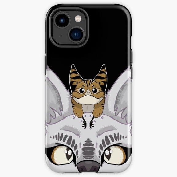 Protective iPhone Case Peeking Mythical Creatures Sci-Fi Alien Fantasy Monster Art Cover IP16 Pro Magnetic MagSafe Compatible