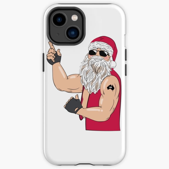 Protective iPhone Case Phone Santa Call Dial Dialing Screen Festive Heavy Duty Shockproof Hard Shell IP13/14 Magnetic MagSafe Compatible