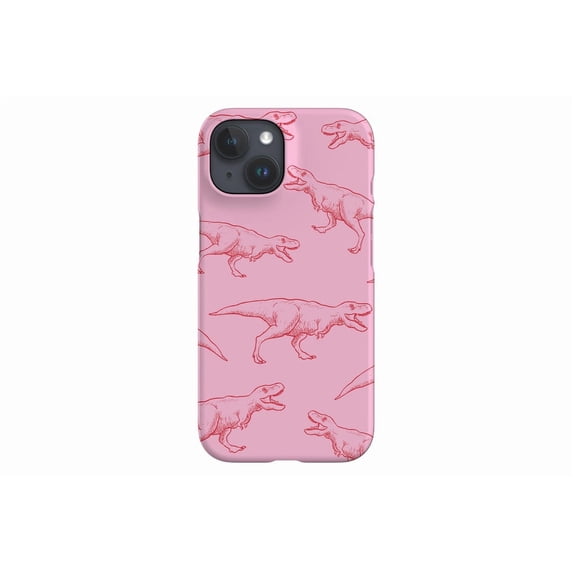 Protective iPhone Case Pink Trex Line Art Dinosaur Lover Prehistoric ...