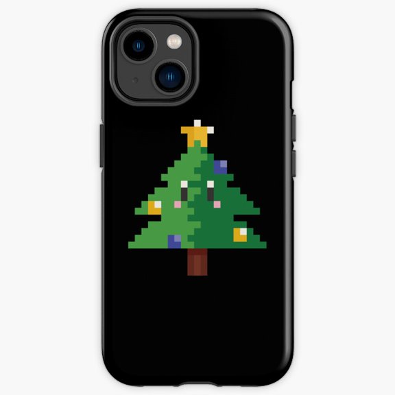 Protective iPhone Case Pixel Art Winter Tree With Eyes Retro 8-Bit Gaming Mascot Cover IP15 Magnetic MagSafe Compatible