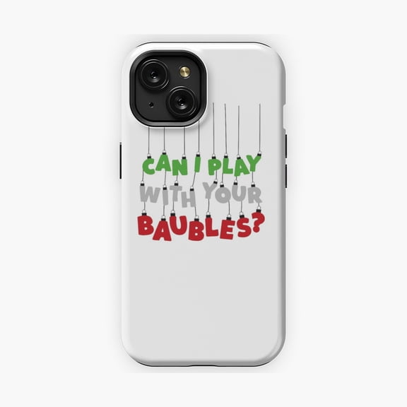 Protective iPhone Case Play With Your Baubles Inspired Phone Case Innuendo Tree Ornament Joke Cover IP 17 Magnetic MagSafe Compatible