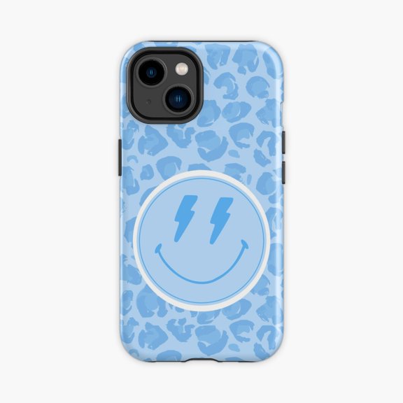 Protective iPhone Case Preppy Blue School Supply Smile Collage Phone Case IP13/14 Magnetic MagSafe Compatible