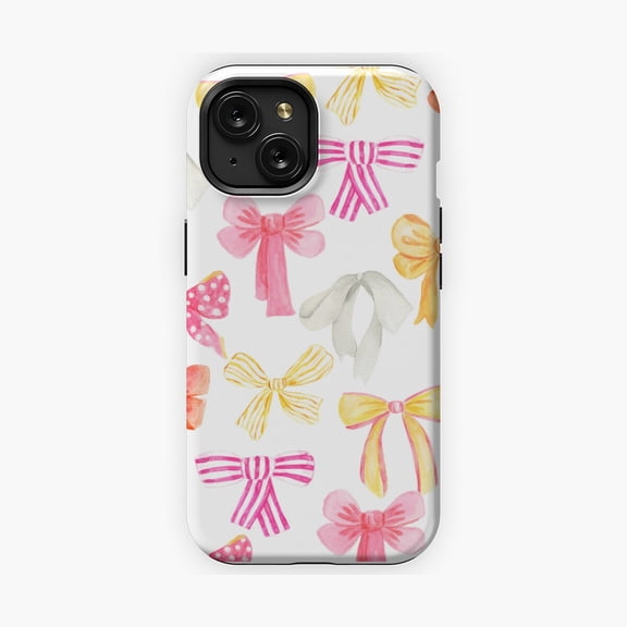 Protective iPhone Case Preppy Bow Collage Fun Aesthetic Mixed Element Phone Case IP15 Magnetic MagSafe Compatible