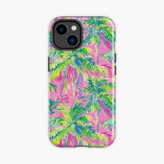 Protective iPhone Case Preppy Palm Tree Phone Case IP13/14 Magnetic MagSafe Compatible