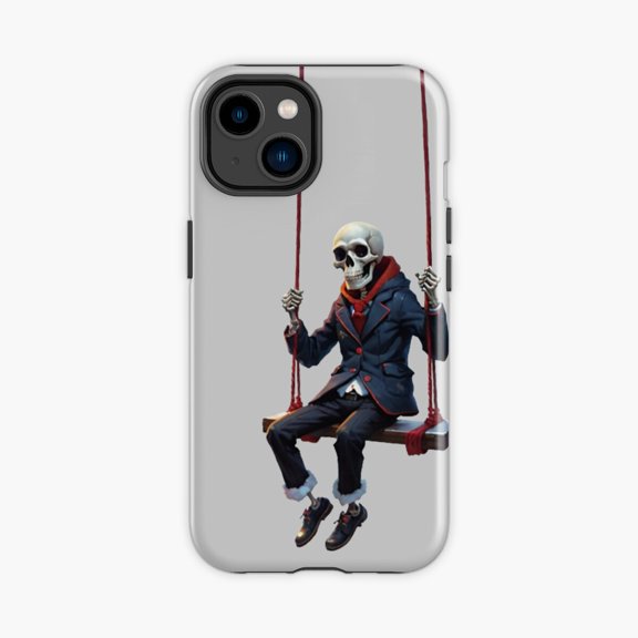 Protective iPhone Case Preppy Swing Illustration Phone Case IP13/14 Magnetic MagSafe Compatible