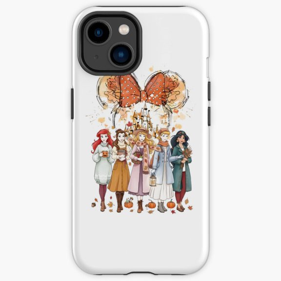 Protective iPhone Case Princess Fall Head Portrait Aesthetic Autumn Floral Hard Case Guard IP13/14 Magnetic MagSafe Compatible