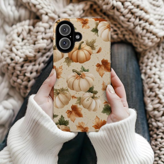 Protective iPhone Case Pumpkin Fall Mood Aesthetic Art Warm Tone Protective Cover IP13/14 Magnetic MagSafe Compatible