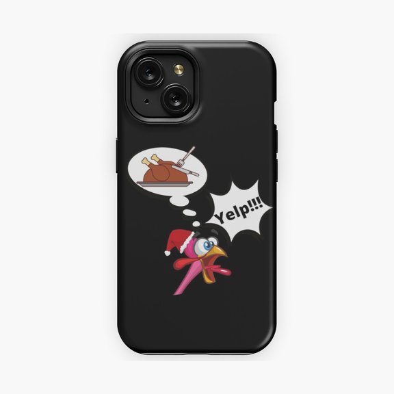 Protective iPhone Case Puns Cartoon Turkey Shouting Joke Phone Case Thanksgiving Poultry Shield IP15 Magnetic MagSafe Compatible