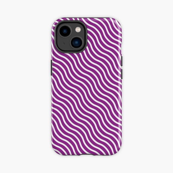 Protective iPhone Case Purple Violet Optical Wave Pattern Phone Case IP13/14 Magnetic MagSafe Compatible