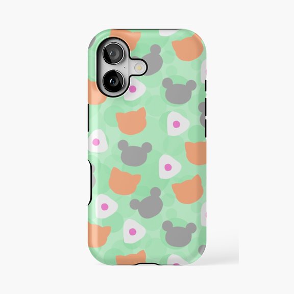 Protective iPhone Case Rat Cat Rice Animal Design Phone Case IP16 Magnetic MagSafe Compatible