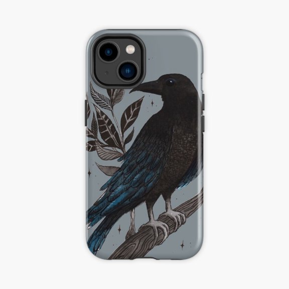 Protective iPhone Case Raven Gothic Nature Design Phone Case IP13/14 Magnetic MagSafe Compatible