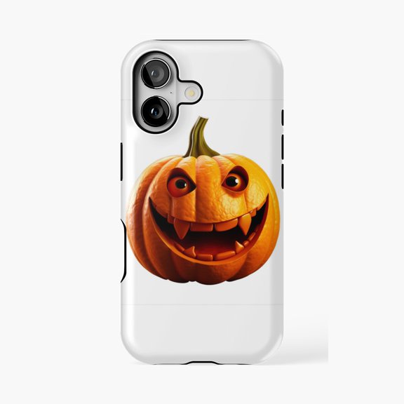 Protective iPhone Case Realistic Pumpkin Eyes Teeth Design Phone Case IP13/14 Magnetic MagSafe Compatible