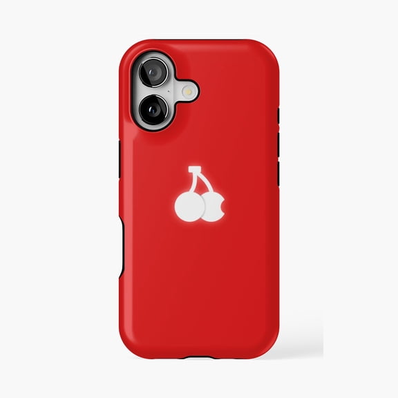 Protective iPhone Case Red Cherry Fruit Design Phone Case IP15 Magnetic MagSafe Compatible