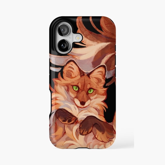 Protective iPhone Case Red Fox Rolling Animal Design Phone Case IP13/14 Magnetic MagSafe Compatible