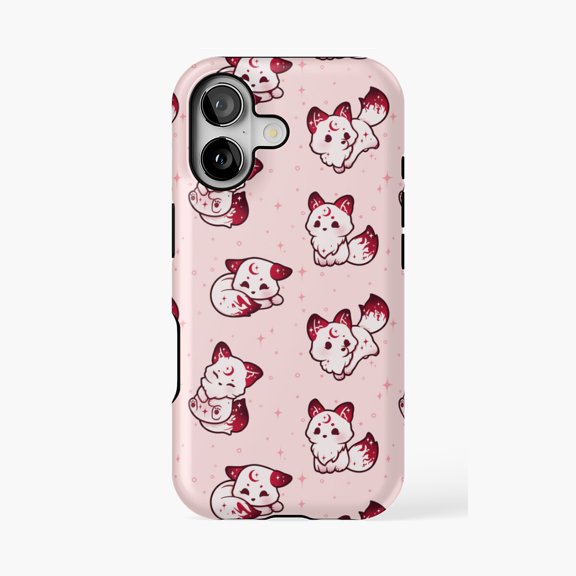 Protective iPhone Case Red Moon Foxes Animal Design Phone Case IP13/14 Magnetic MagSafe Compatible