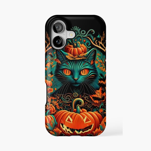 Protective iPhone Case Regal Cat Halloween Crown Design Phone Case IP13/14 Magnetic MagSafe Compatible