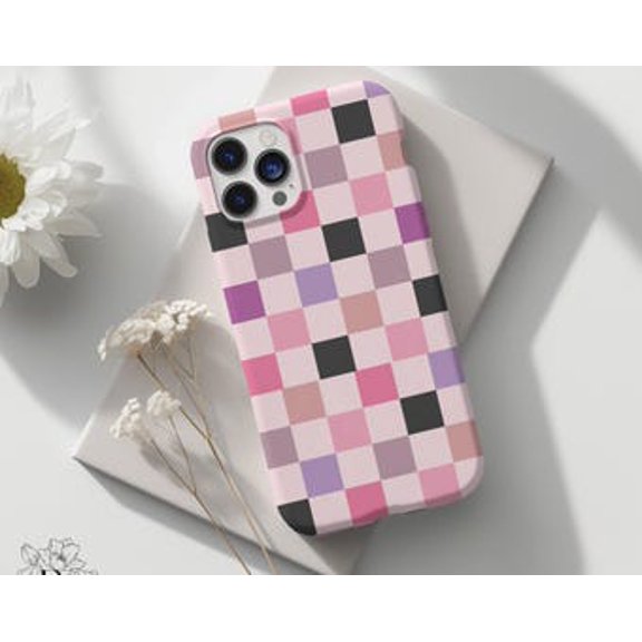 Protective iPhone Case Retro Checkerboard Phone Case Trendy Aesthetic Slim Cover IP13/14 Magnetic MagSafe Compatible
