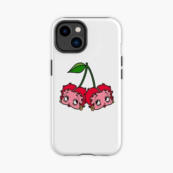 Protective iPhone Case Retro Cherry Pattern Phone Case IP15 Magnetic MagSafe Compatible