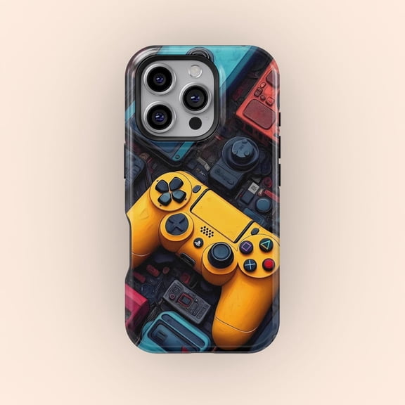 Protective iPhone Case Retro Game Controller Video Gaming Joystick Console Graphics Cover IP13/14 Magnetic MagSafe Compatible